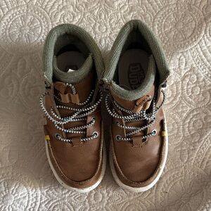 Hey Dude Brown and Green Kids Boots